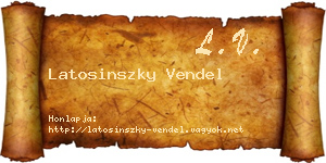 Latosinszky Vendel névjegykártya